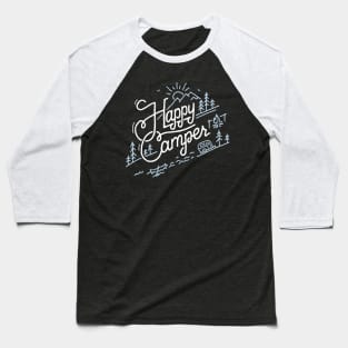 Happy Camper - Camping T-Shirt for Men, Women, and Kids Baseball T-Shirt